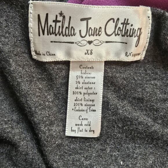 Matilda Jane Grey and Purple Sleeveless Dress Size XS - Picture 3 of 4